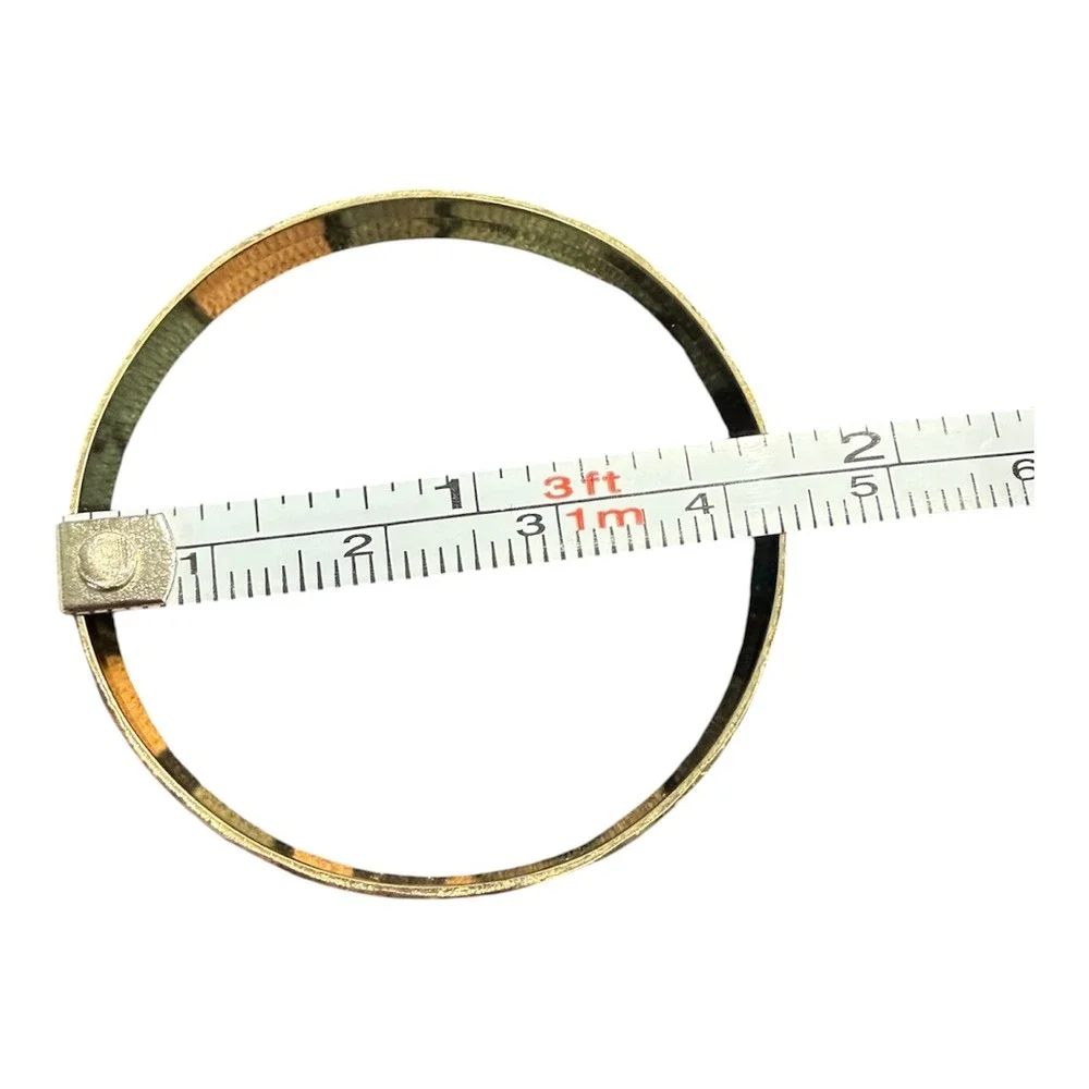 Vintage Baby Gold Tone Starburst Etched Bangle Bracelet Textured Slip On 1.75